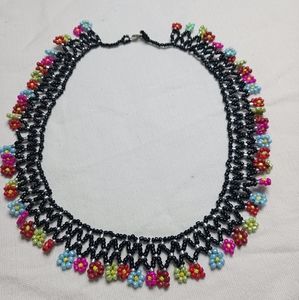 Mexican handmade beaded jewerly Necklace choker Multicolor